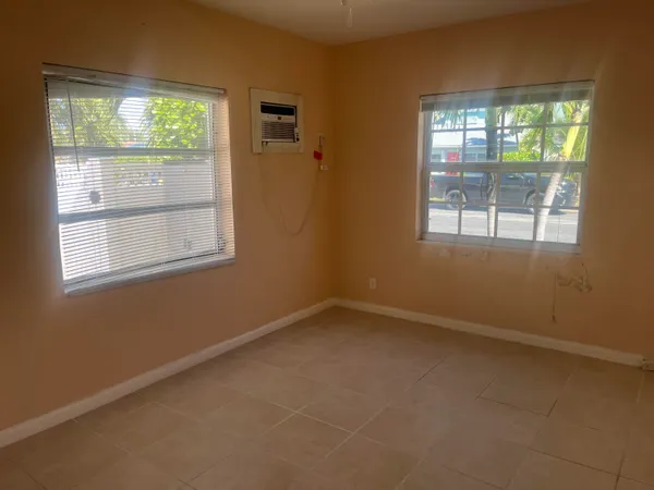an empty room with a window
