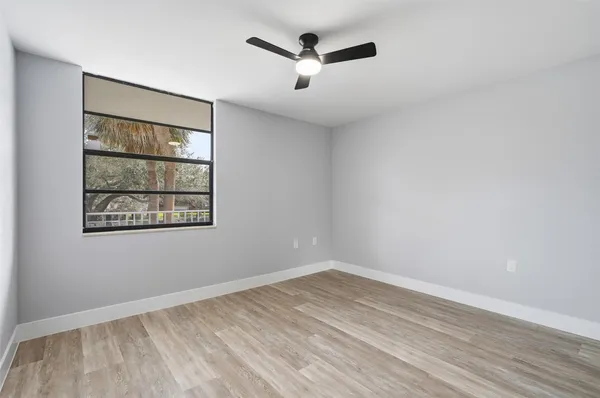 an empty room with a window