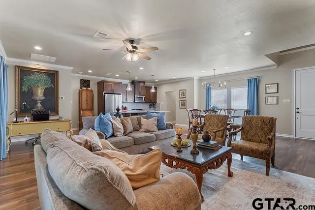 a living room with furniture