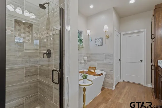 a bathroom with a shower