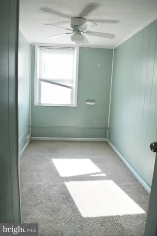 a view of a small space with a window