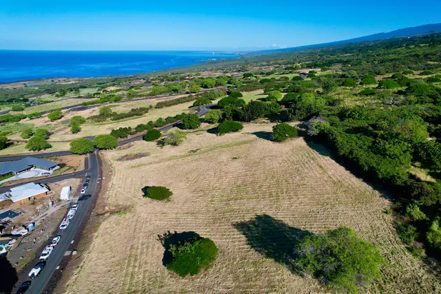 an aerial view of a house a yard and a wooden fence