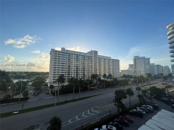 a view of a city with tall buildings