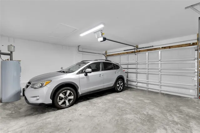 a view of a car in garage