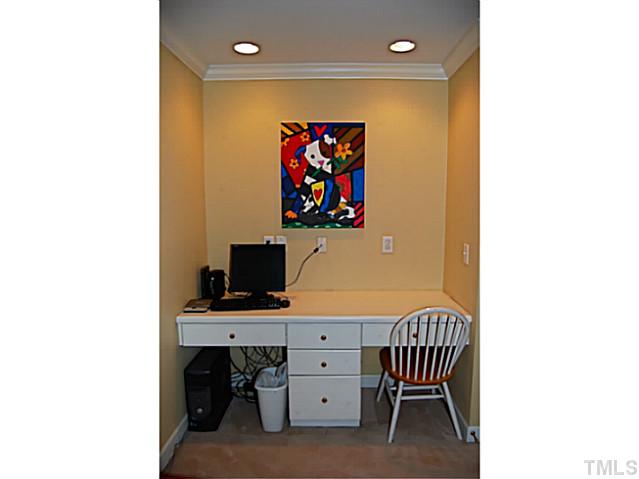 4019 Heathgate Lane Raleigh, NC 27613 - Photo 16 of 24 Built-in desks/technology center in media/bonus room.