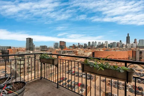 a view of city from a balcony