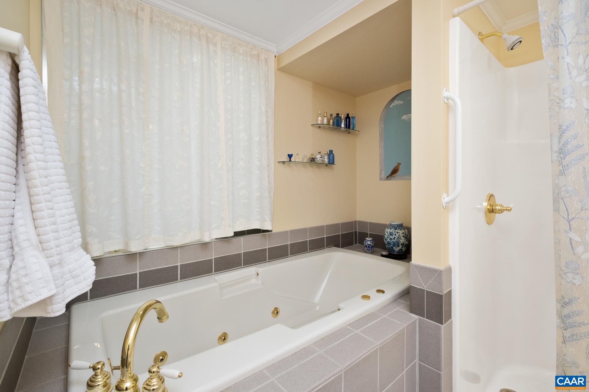 500 Crestwood Drive, Unit 1305 Charlottesville, VA 22903 - Photo 21 of 32 a bathroom with a bathtub and shower