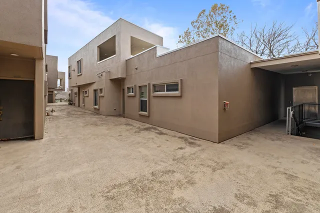 a view of a house with a large space