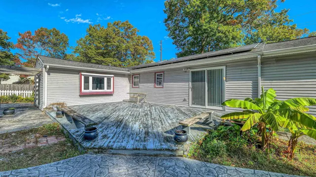 a view of a backyard with plants