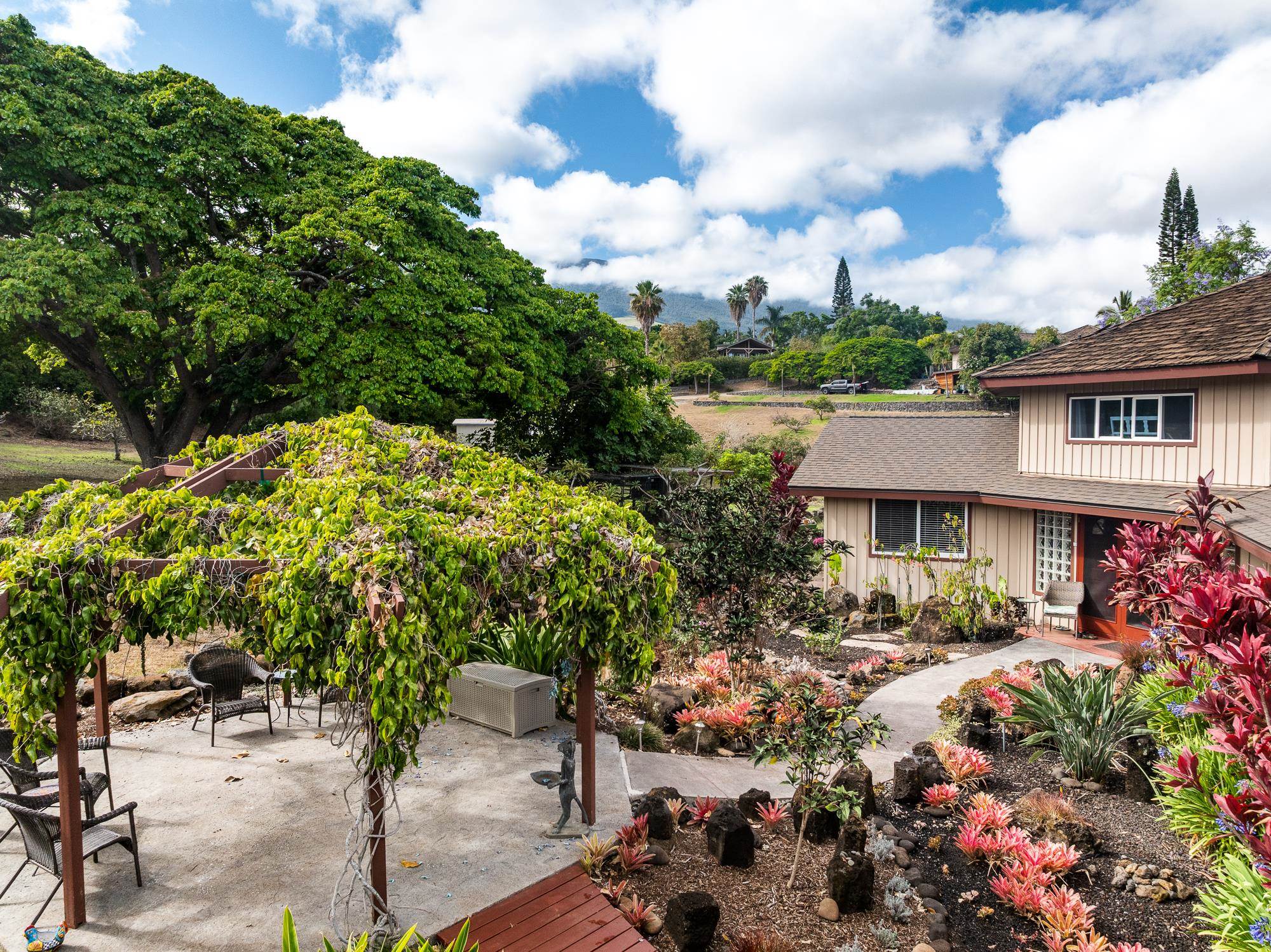 20 Pea Place Kula, HI 96790 - Photo 36 of 49 a front view of a house with a yard and covered with trees