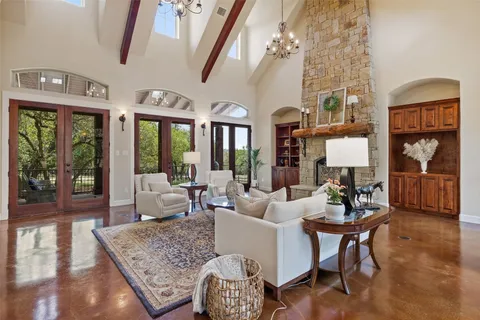 a living room with furniture