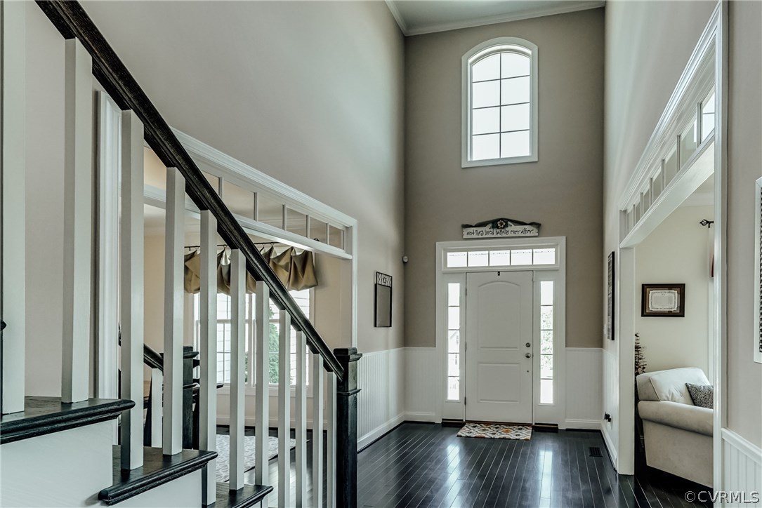 3119 Handley Road Midlothian, VA 23113 - Photo 3 of 41 a view of an entryway with wooden floor and stairs