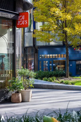 an outdoor view of the patio and dining space
