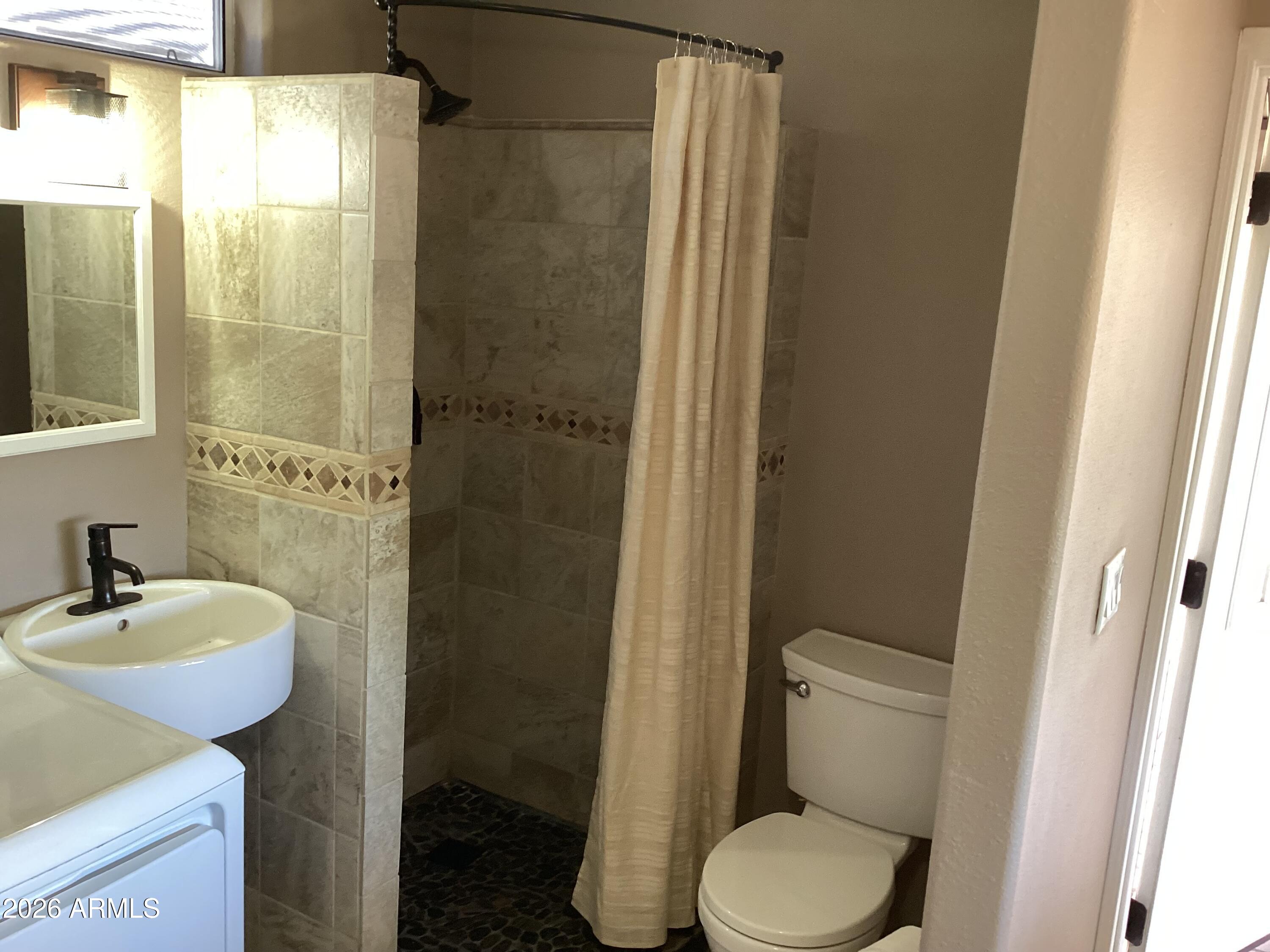 111 South Greenfield Road, Unit 163 Mesa, AZ 85206 - Photo 15 of 16 a bathroom with a sink toilet and shower