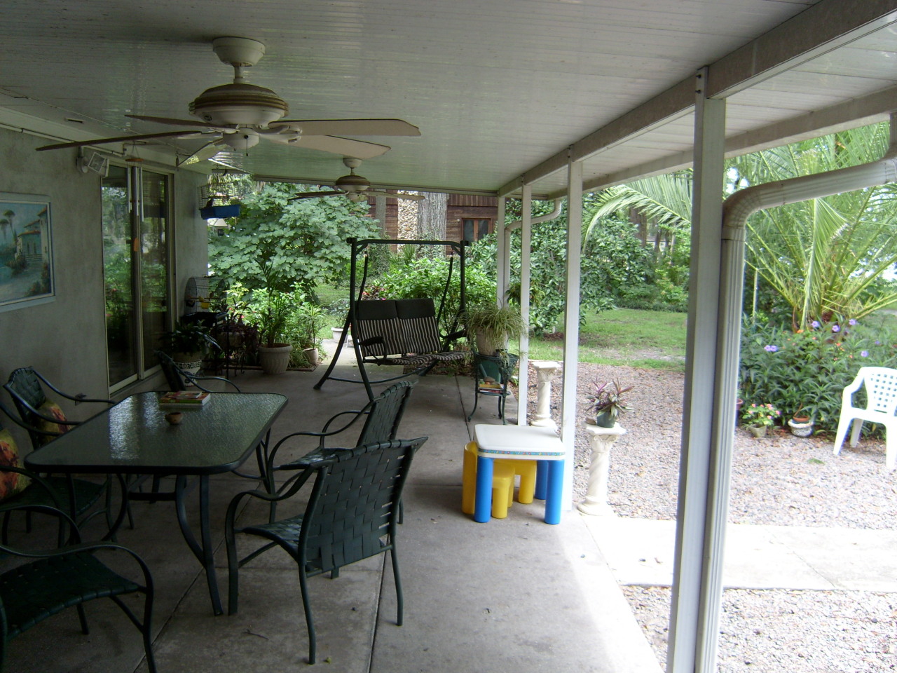 covered porch out back