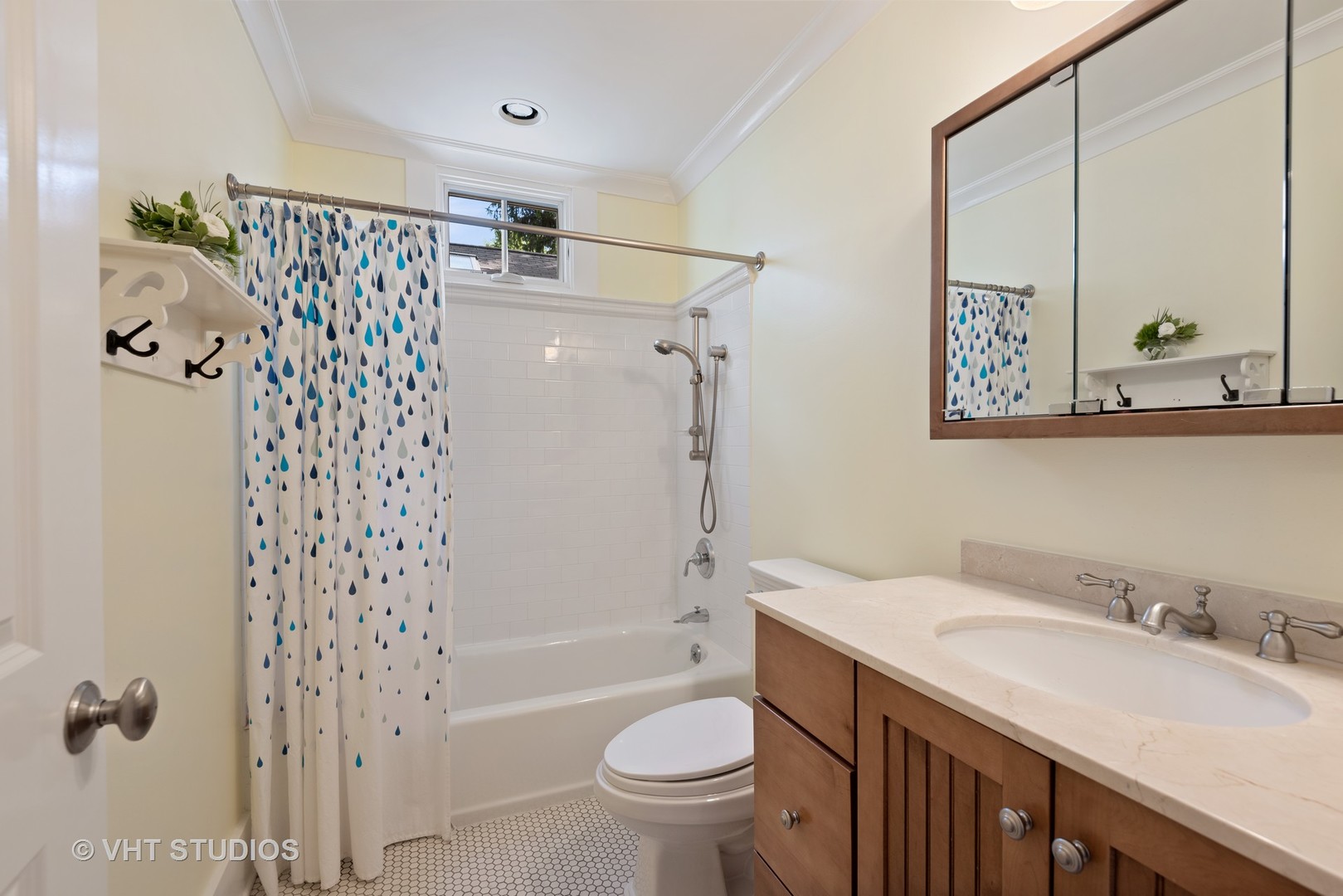 2121 Forestview Road Evanston, IL 60201 - Photo 24 of 35 a bathroom with a granite countertop sink a toilet and shower