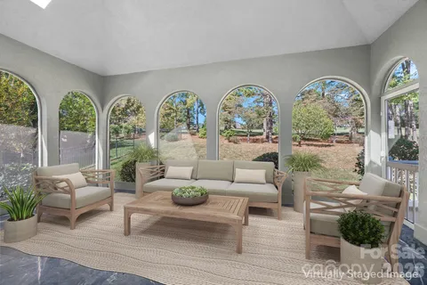 a view of an entryway with garden area