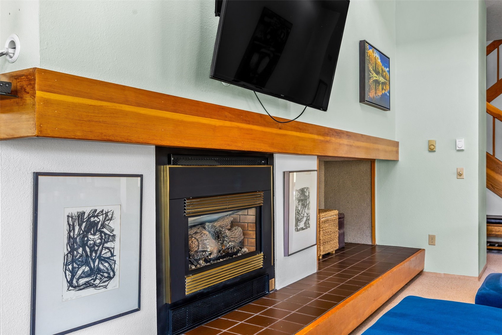 240 Tennis Club Road, Unit 1677 Keystone, CO 80435 - Photo 11 of 46 Detailed view of a tile fireplace