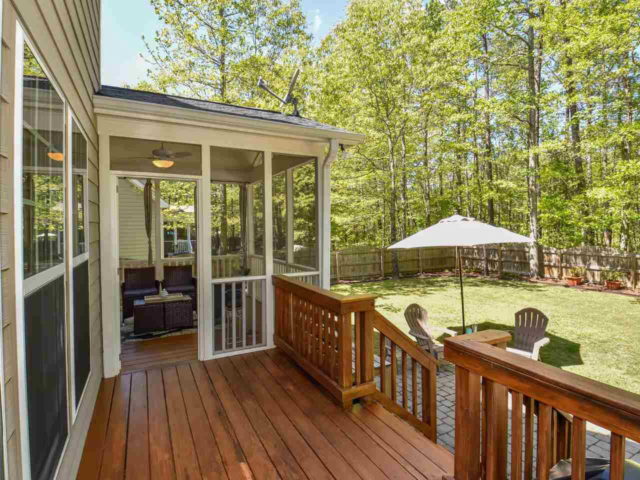 4417 Brighton Ridge Drive Apex, NC 27539 - Photo 21 of 30 The Large deck is located along the back of the house and has room for lounging and relaxing. DECK