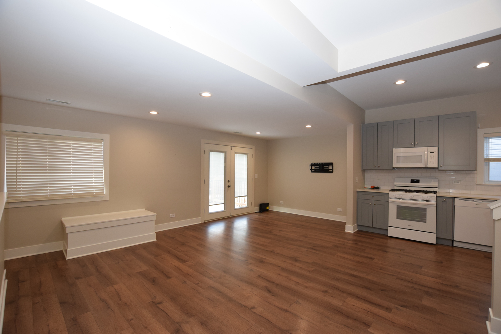 412 Lincoln Avenue, Unit B Fox River Grove, IL 60021 - Photo 6 of 16 a view of kitchen with sink microwave and stove