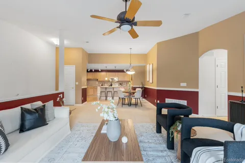 a living room with furniture