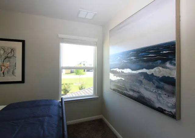 a bathroom with a window