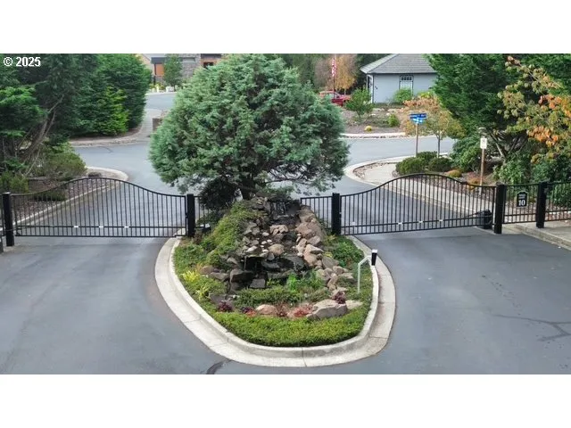 a black and white photo in a garden