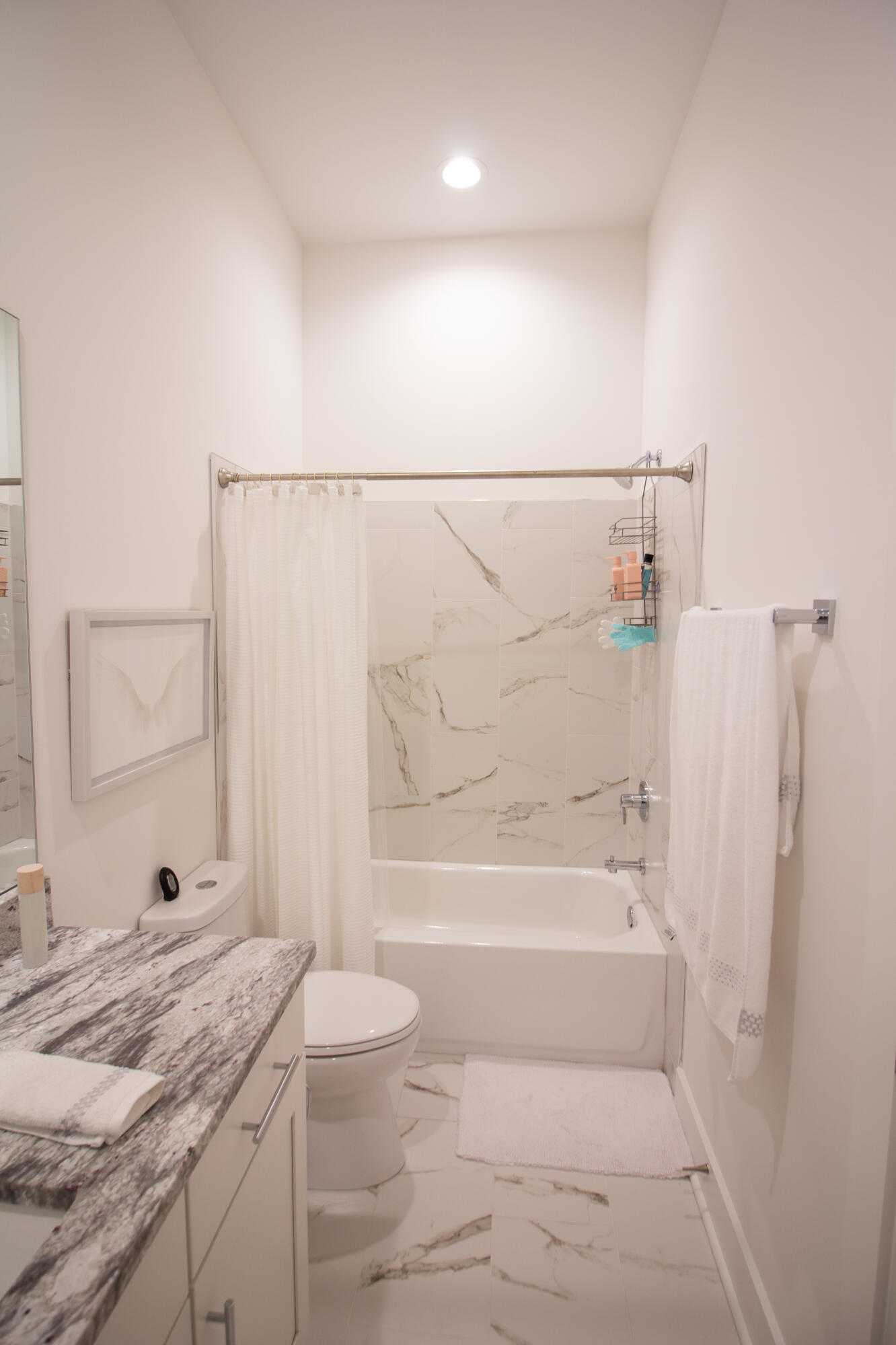 141 Valdare Ln Inlet Beach Inlet Beach, FL 32461 - Photo 42 of 55 a bathroom with a granite countertop sink a toilet and shower