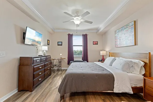 a bedroom with a bed and a closet