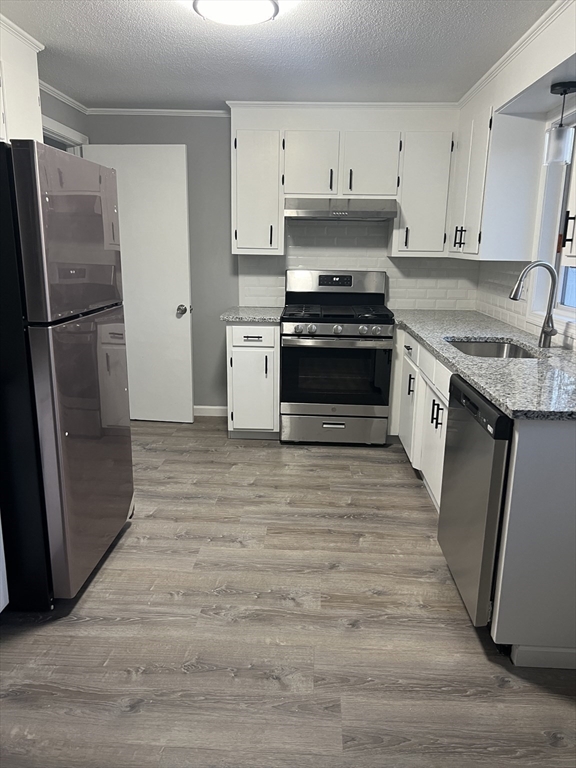 72 Clement Street Springfield, MA 01118 - Photo 15 of 36 a kitchen with granite countertop a refrigerator oven a sink and dishwasher