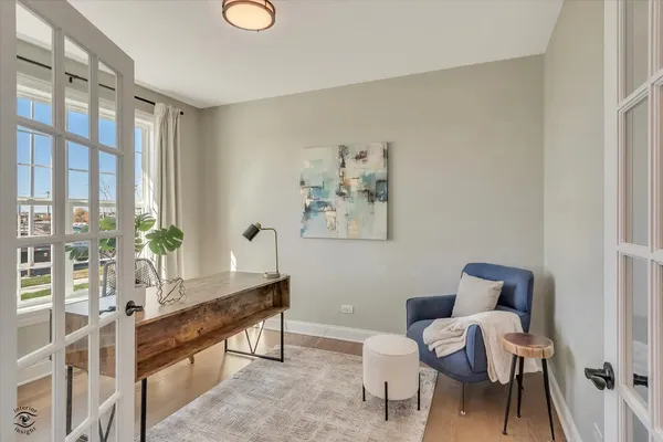 a living room with furniture