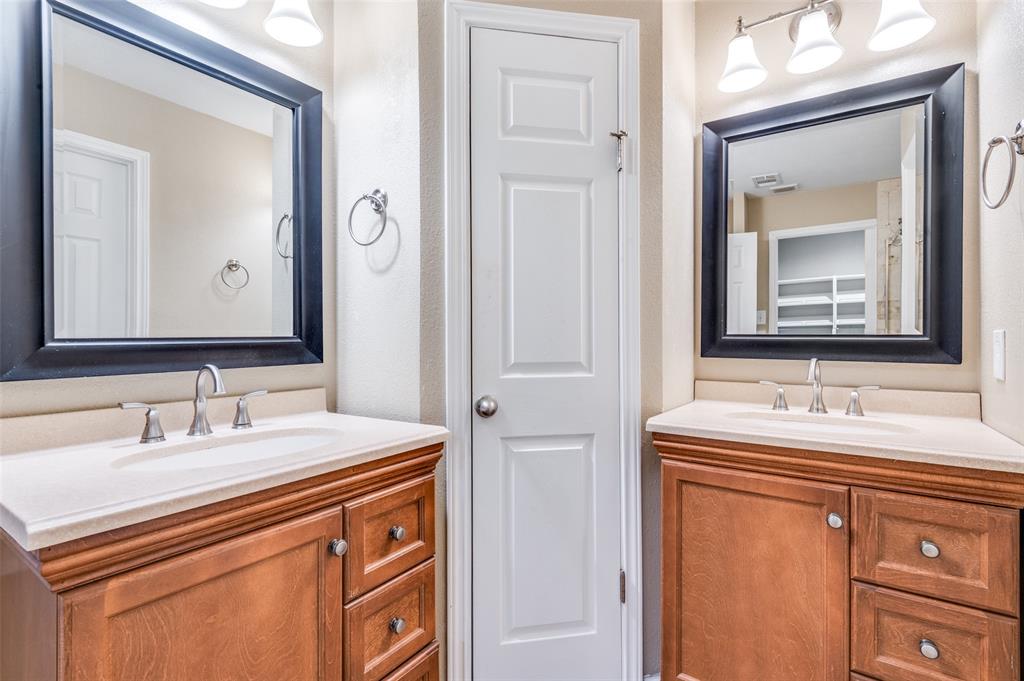 1300 Memory Lane, Unit 5214 Arlington, TX 76011 - Photo 13 of 30 Double vanities provides space for two! Plus the linen closet allows for more storage!