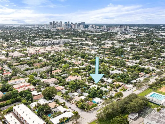 an aerial view of multiple house