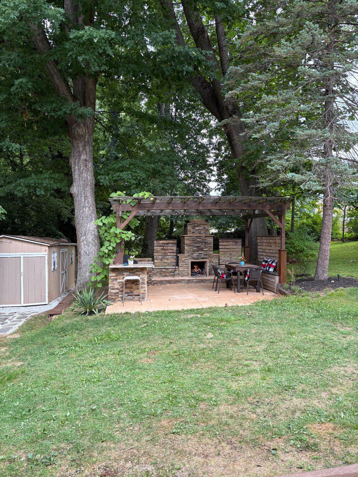 3113 Greenvalley Road Newtown Square, PA 19073 - Photo 21 of 32 Backyard Patio - Outdoor Kitchen & Fireplace