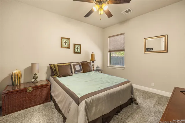 a room with a bed and a window