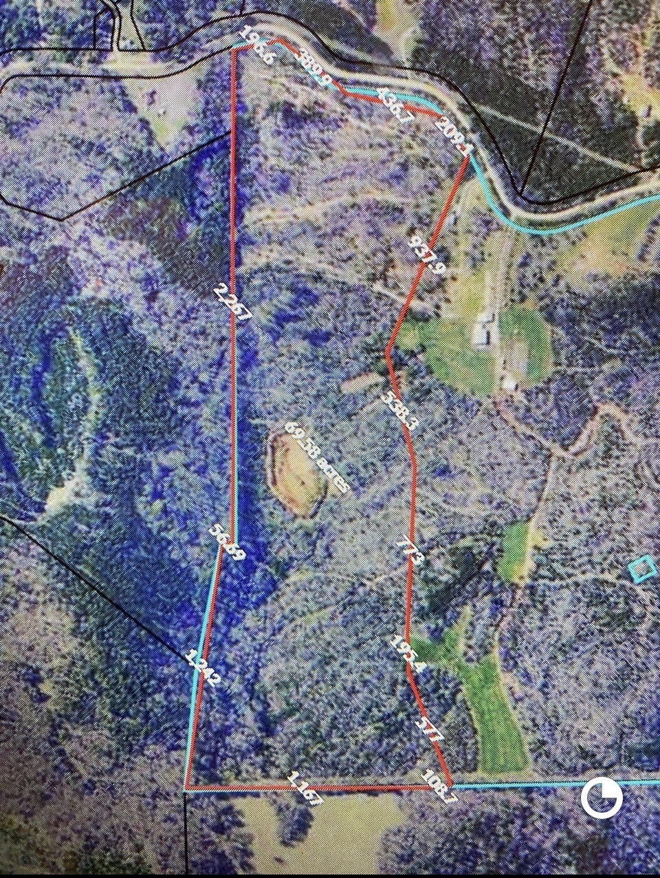 0 Pete Johnson Road Tignall, GA 30668 - Photo 43 of 43 East property line (closest to current home) will need a new survey to be established (drawn to scale)