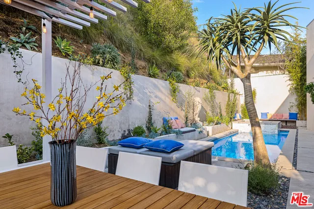 a view of outdoor space with swimming pool