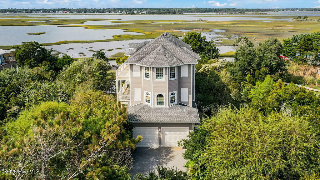 10 W Ridge Surf City, NC 28445 - Photo 72 of 86 drone view of the front of the estate