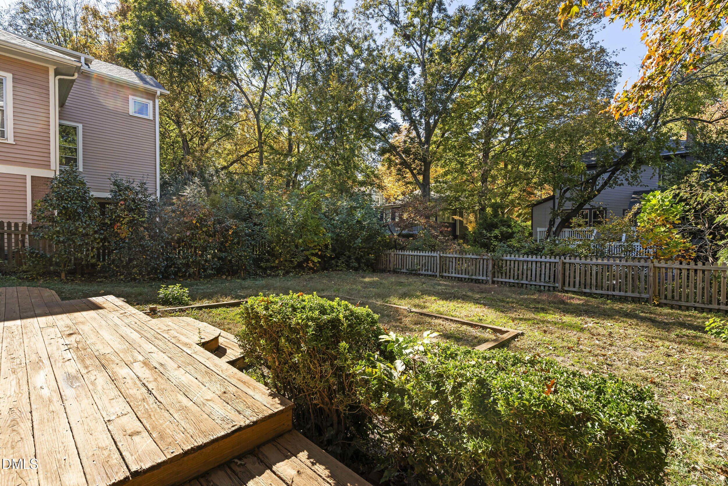527 North East Street Raleigh, NC 27604 - Photo 37 of 46 a view of swimming pool with large trees and wooden fence