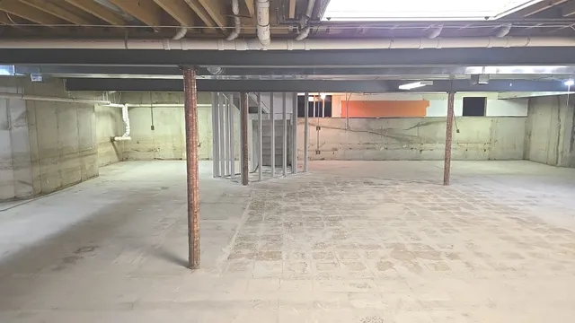 a view of a hallway with a glass door