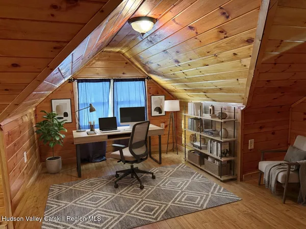 a work room with furniture