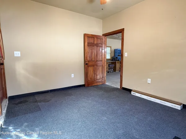 an empty room with closet