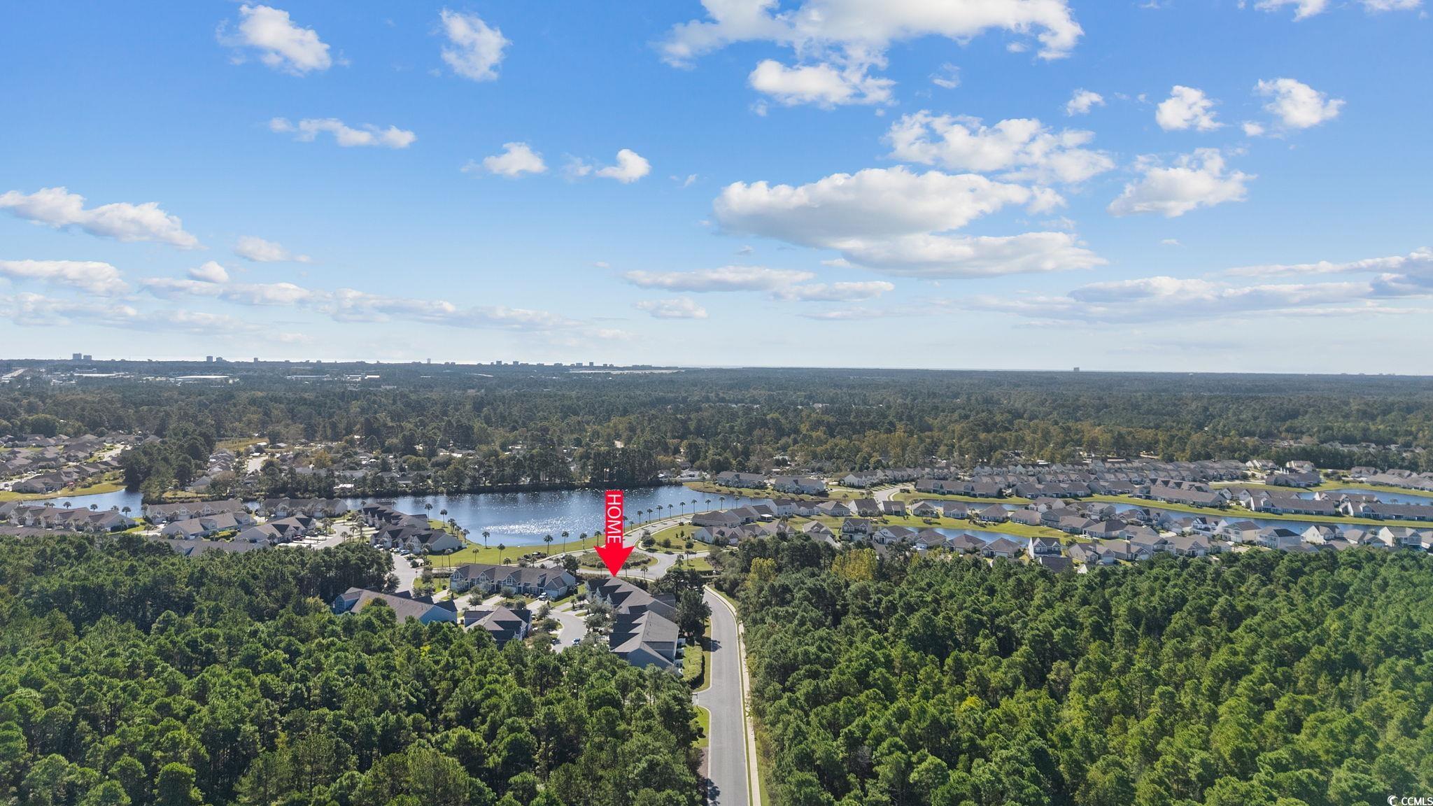 817 Arezzo Way, Unit 1001 Myrtle Beach, SC 29579 - Photo 39 of 40 Aerial view of residential area with a forest and a nearby body of water