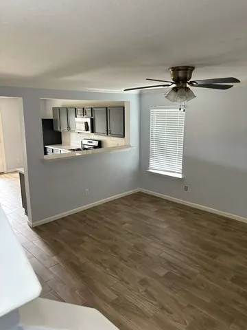 a view of a livingroom with a window