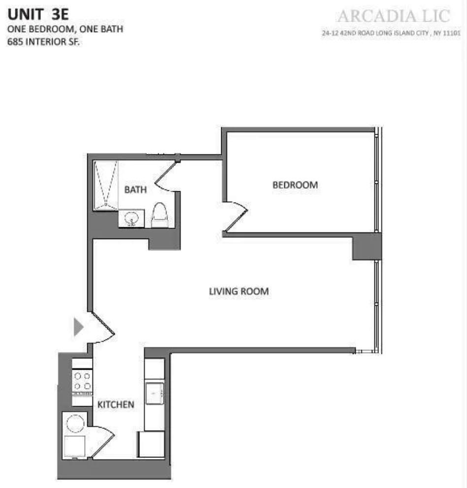 24-12 42nd Road, Unit 3E Queens, NY 11101 - Photo 13 of 13 View of home floor plan