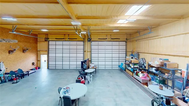 a view of a room with shelves