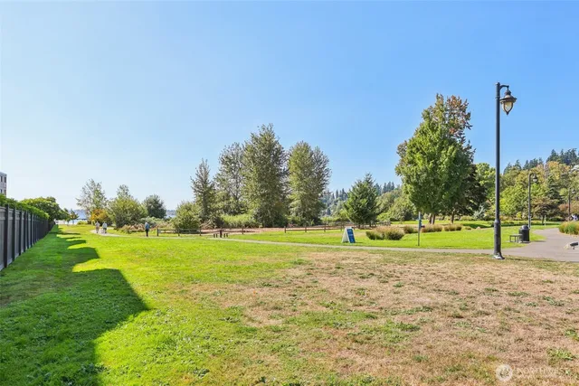 a front view of a building with parking space
