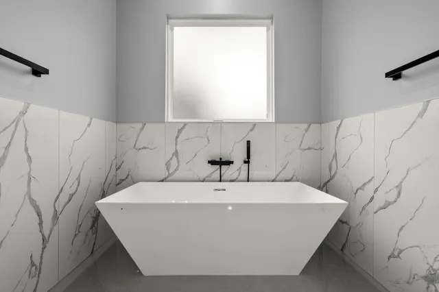 a bathroom with a shower