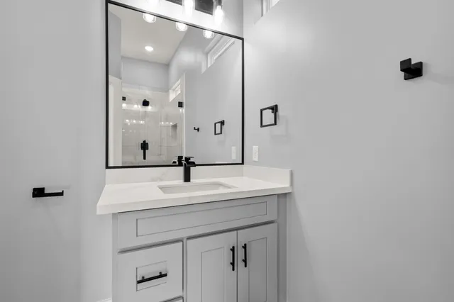 a bathroom with a shower