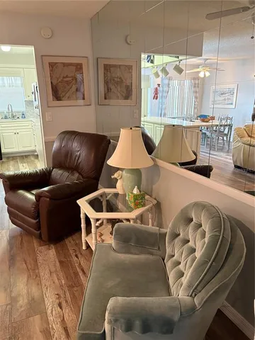 a living room with furniture and a couch